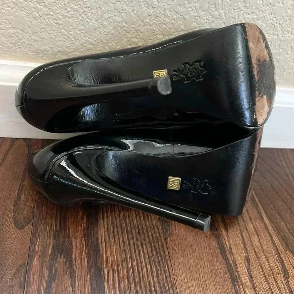 Pour La Victoire Black Irina Patent Leather Platform Pumps Heels Wm Size 7 $250